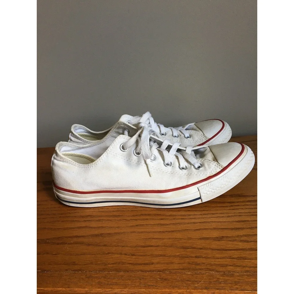 Converse All Star Shoes Mens 7 Womens 9 White Excellent Low Top Canvas M7652 - Picture 7 of 12